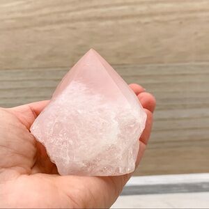 Rose Quartz Crystal, Energy Generator Point, Rough, Polished Point, Love Stone